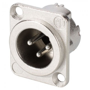 Đầu nối đực 3 chân Neutrik NC3MD-LX vỏ mạ niken, tiếp điểm mạ bạc